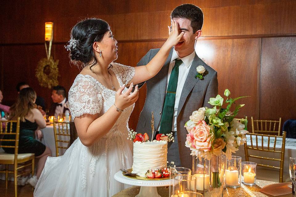 Bride and Groom Cake Cutting