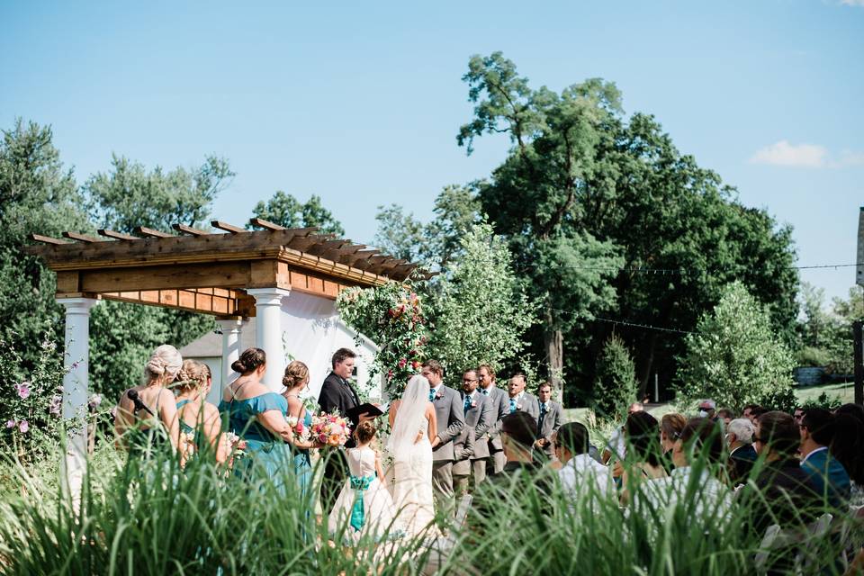 August ceremony on patio