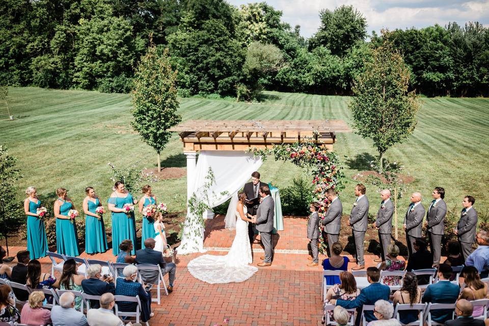 August ceremony on patio