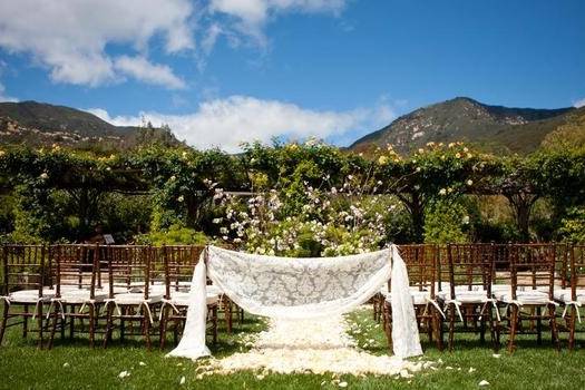 Floral wedding ceremony area