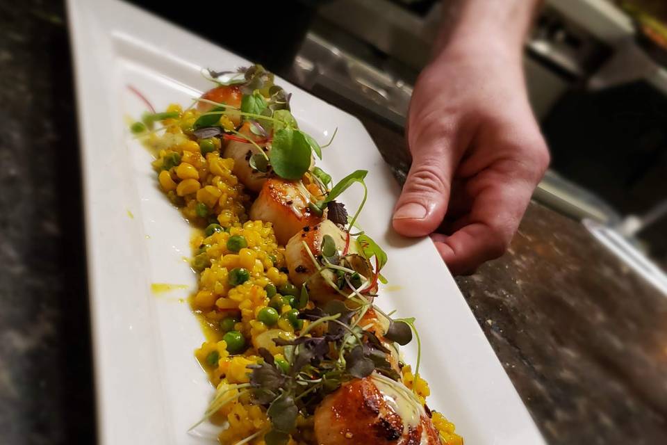Scallop saffron risotto