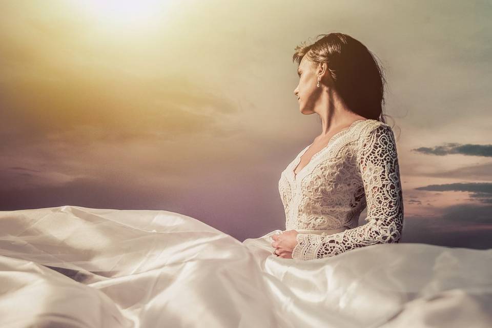 BRIDE AND SUNSET...