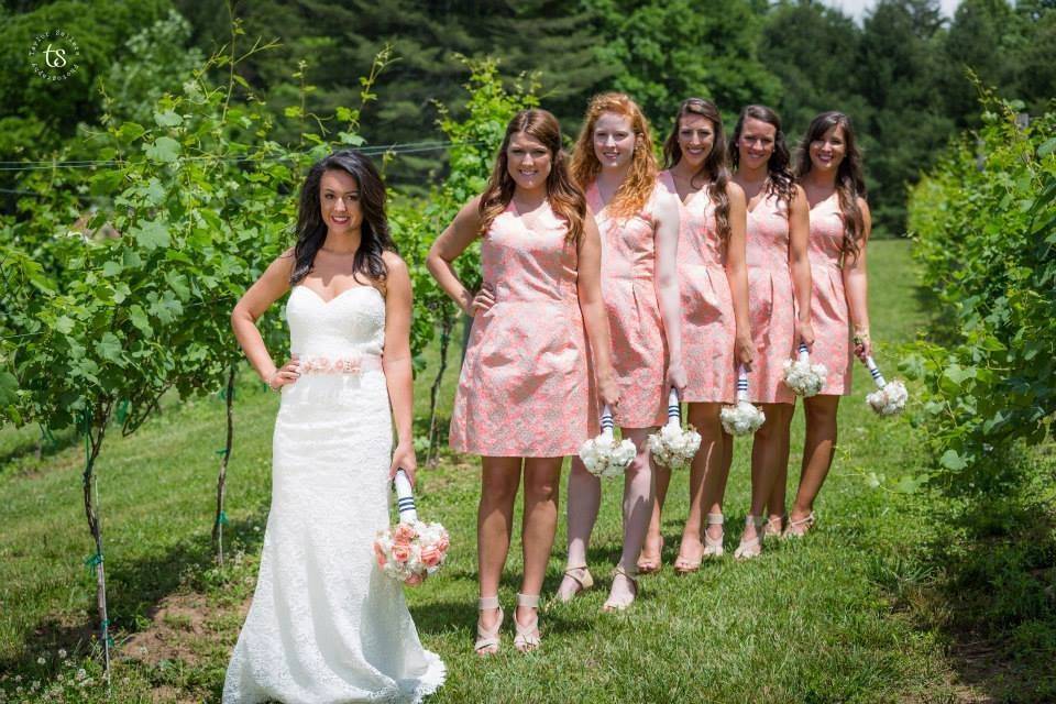 The bride with her bridesmaids