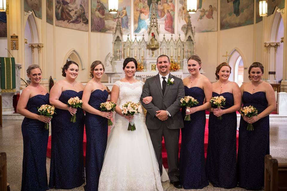 The bride and bridesmaids