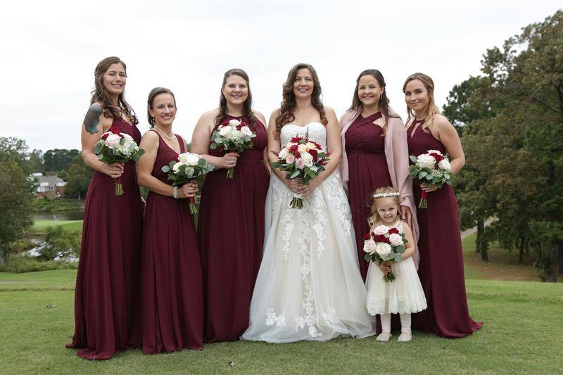 Bride and bridesmaids