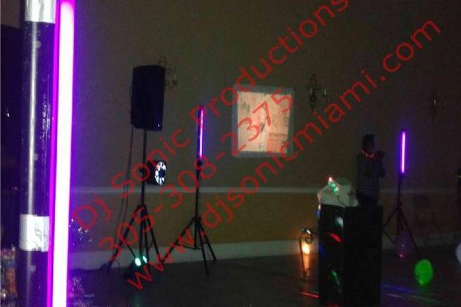 Uv lights for glow party.