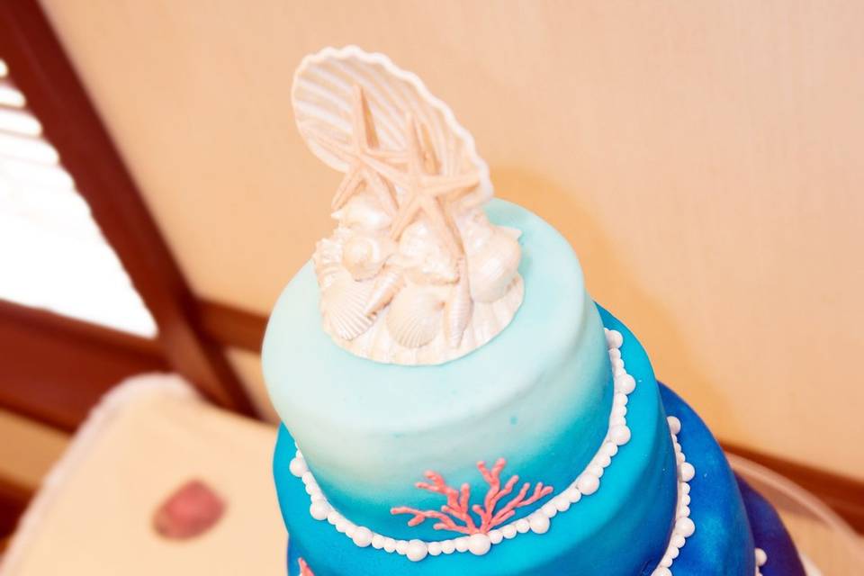 Ombre Under the sea themed cake