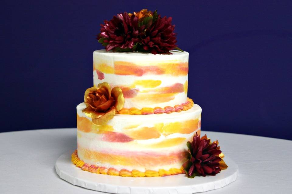 Watercolor-style cake