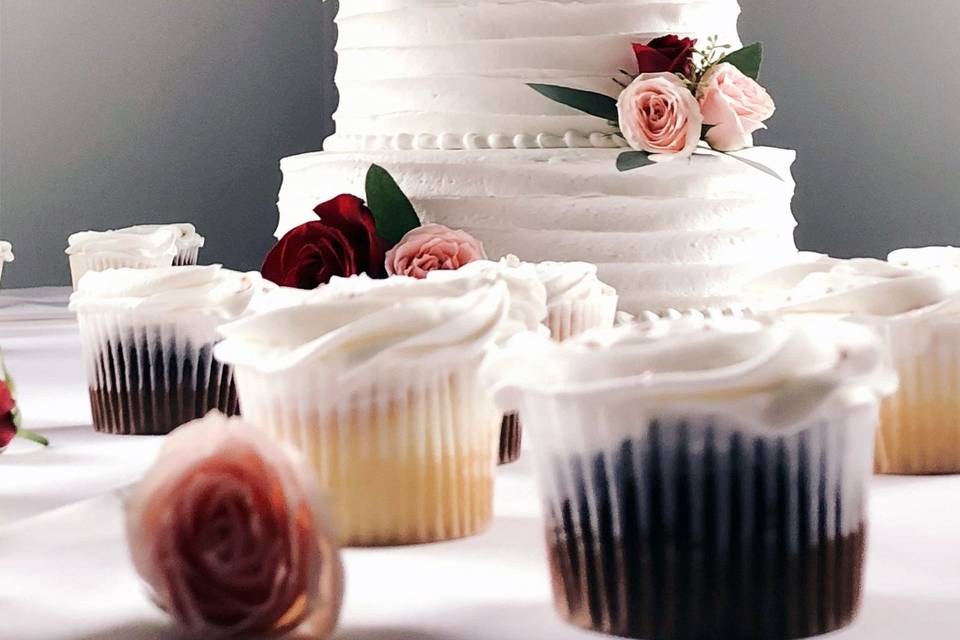 Three tier wedding cake