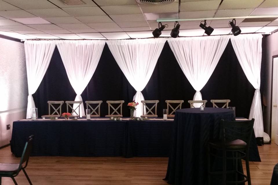 Head Table & Dance Floor Upstairs at Orchard Lane Events