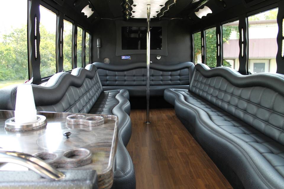 F550 White Limo Bus Interior