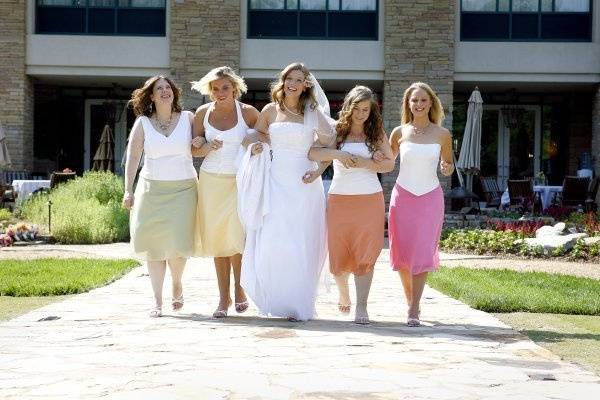 The bride with her bridesmaids