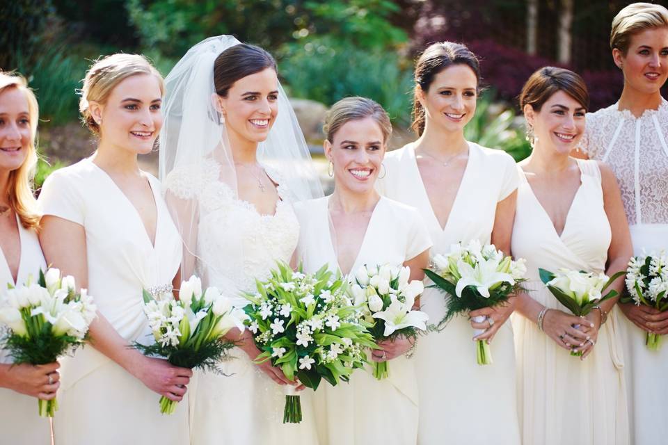 Beautiful bride and bridesmaid