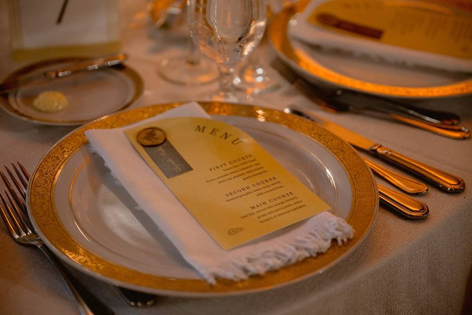Wedding Menu with Tag