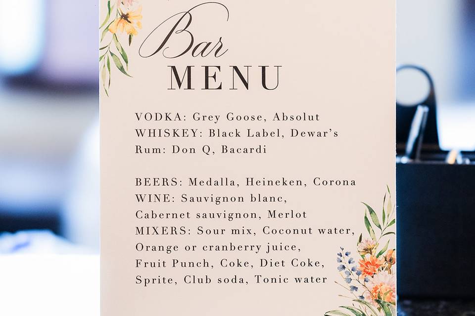 Bar Menu