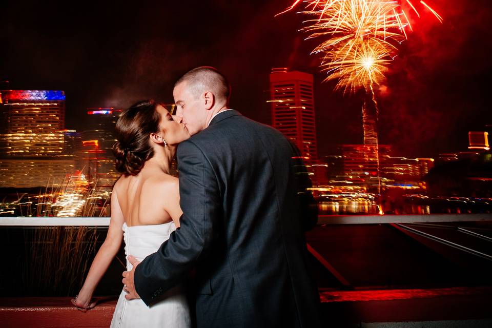 Baltimore wedding fireworks