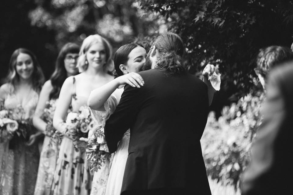 First Kiss | Garden Wedding