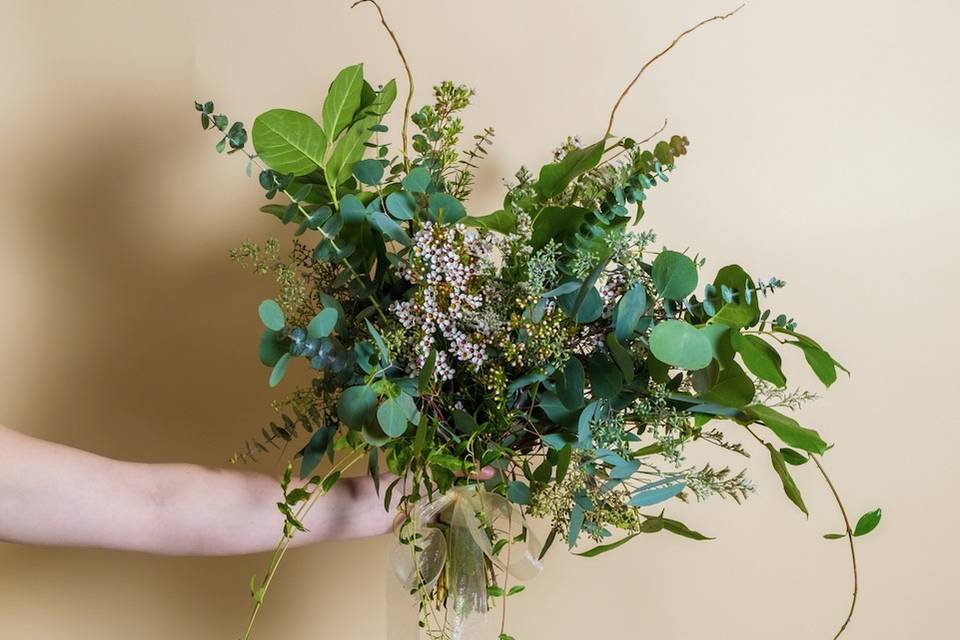 Foliage-only bridal bouquet