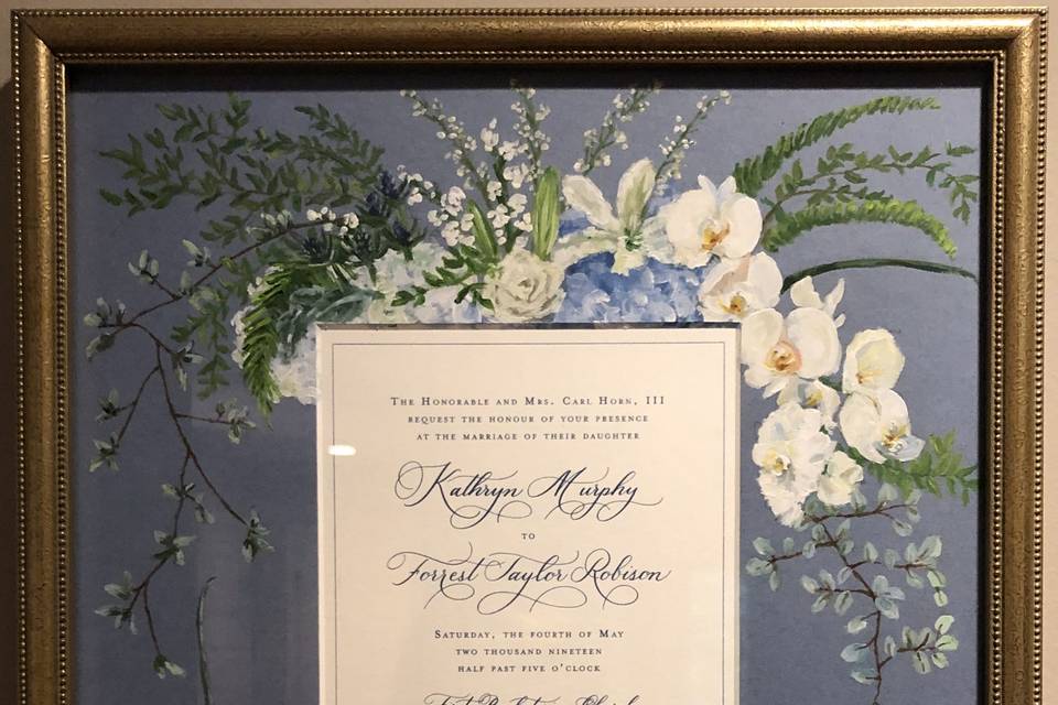 Invitation painting with frame