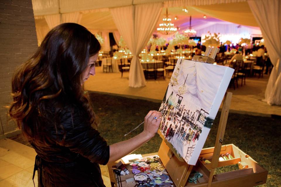 Live painting the reception