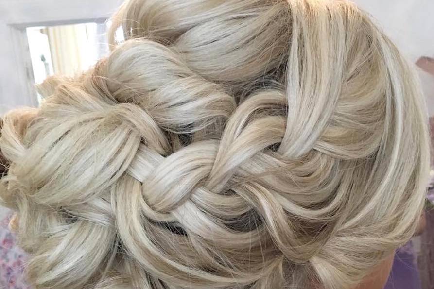 Loose braided updo