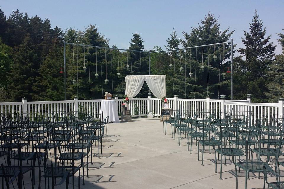 Outdoor wedding ceremony area