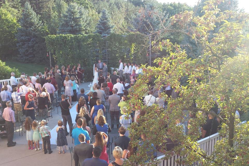 Outdoor wedding ceremony area