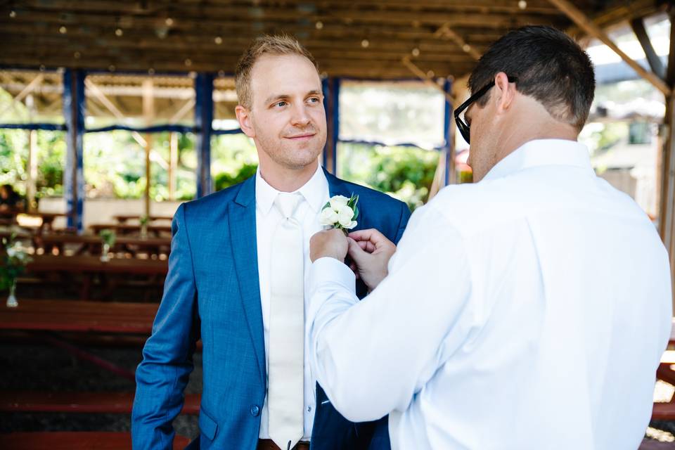 Getting ready with dad