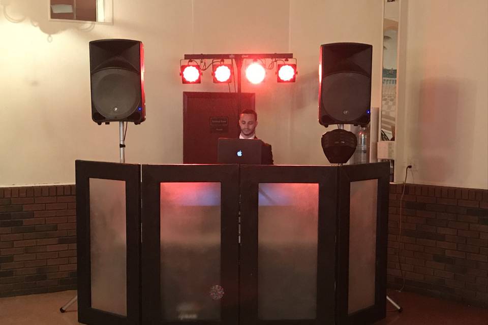 DJ booth setup