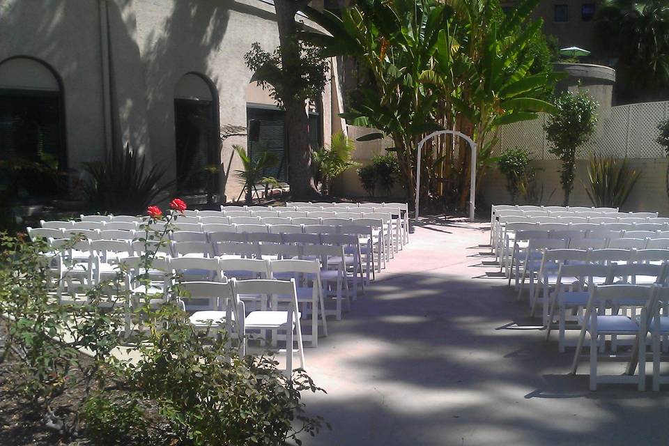 View of the outdoor ceremony area