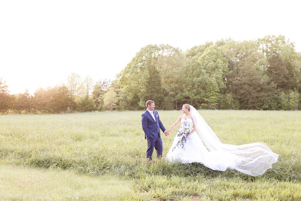 Couple portrait in the field