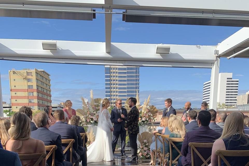 Ceremony for 100 on Rooftop