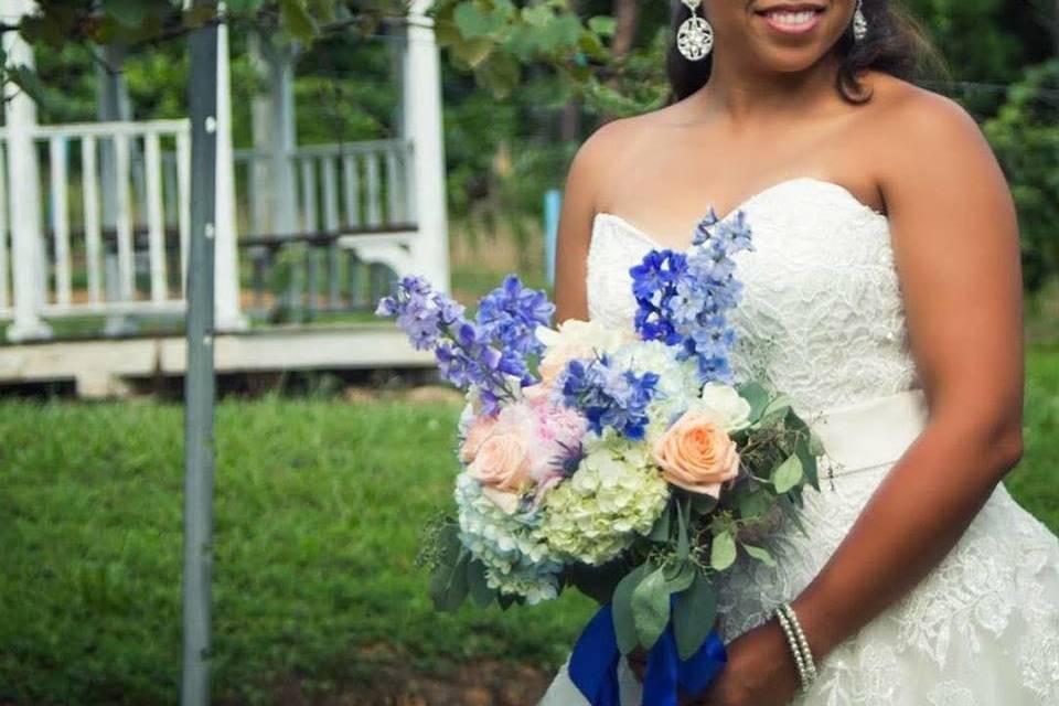 Bride and her bouquet