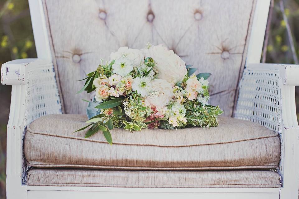 Bouquet on the head chair
