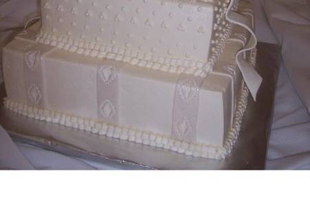 Kelli's white on white wedding cake