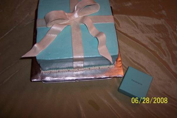 Tiffany's box shower cake