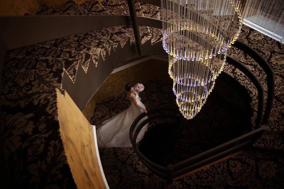 The bride in the staircase