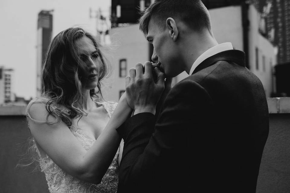 Kiss from the groom