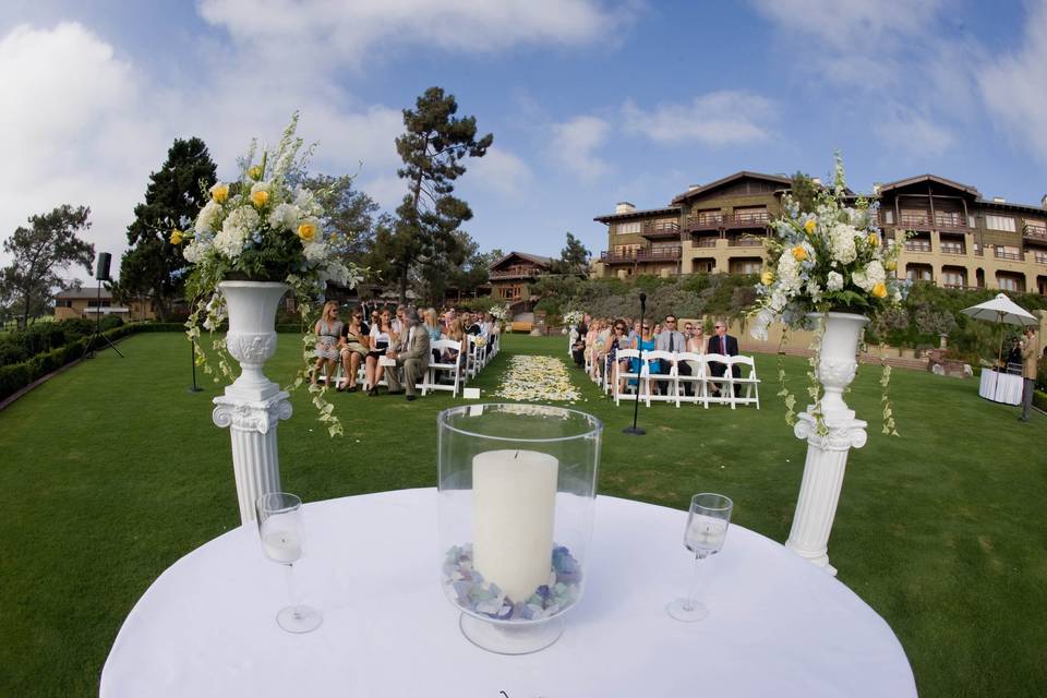 Outdoor wedding setup