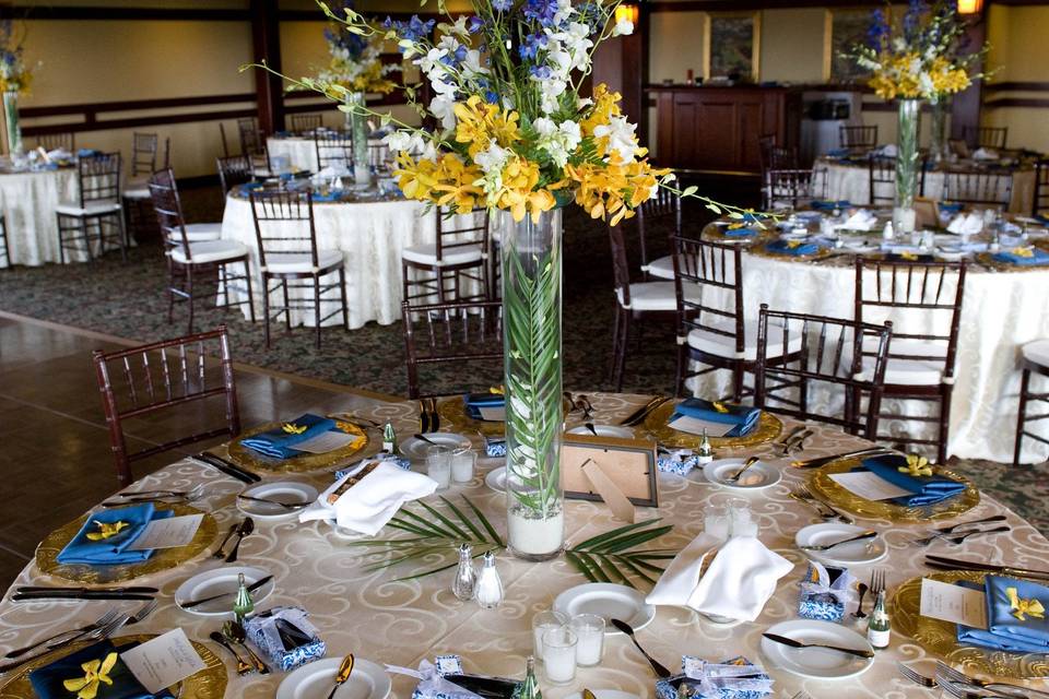 Table setup with centerpiece