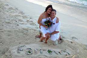 Add your spelled out in shells to your beach wedding in St. Thomas ... A perfect romantic touch!