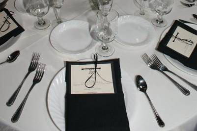 Table setup with centerpiece