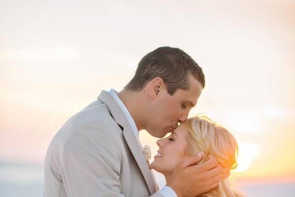 Newlywed at the beach