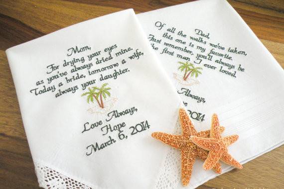 Handwriting Embroidery Handkerchief, Wedding