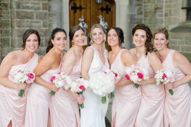 Blushing bridesmaids