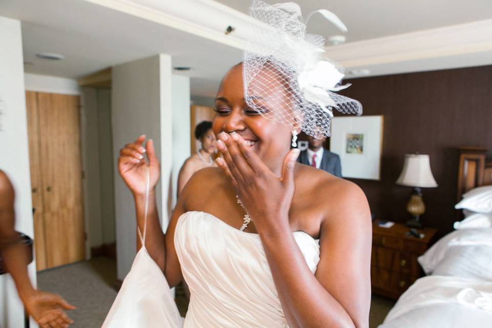 Giggling bride