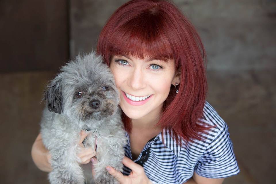 Pretty lady with dog