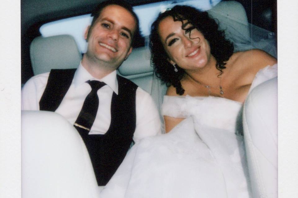 Couple in getaway car
