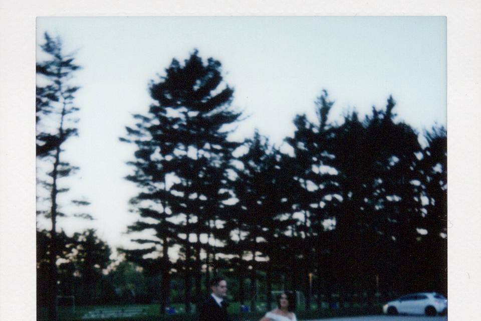 Couple exiting wedding