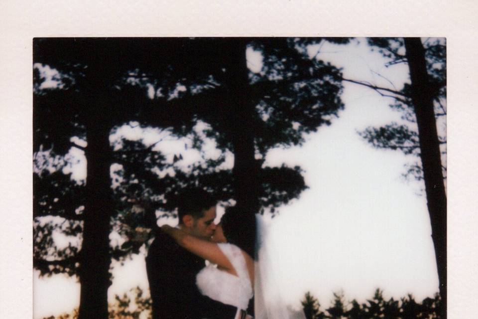 Bridal portrait on polaroid